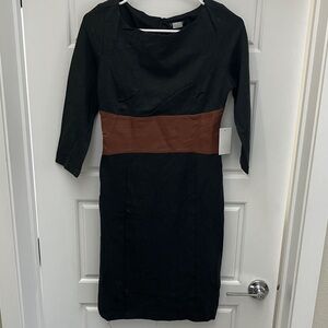VENUS‎ Black Dress with Brown Accent